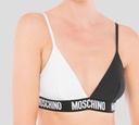 Moschino - TOP DE TRAJE DE BAÑO BLANCO Y NEGRO CON CINTA ELASTICA MOSCHINO