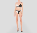 Moschino - TOP DE TRAJE DE BAÑO BLANCO Y NEGRO CON CINTA ELASTICA MOSCHINO