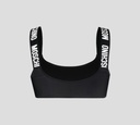 Moschino - TOP DE TRAJE DE BAÑO NEGRO CON TIRAS ELASTICAS MOSCHINO