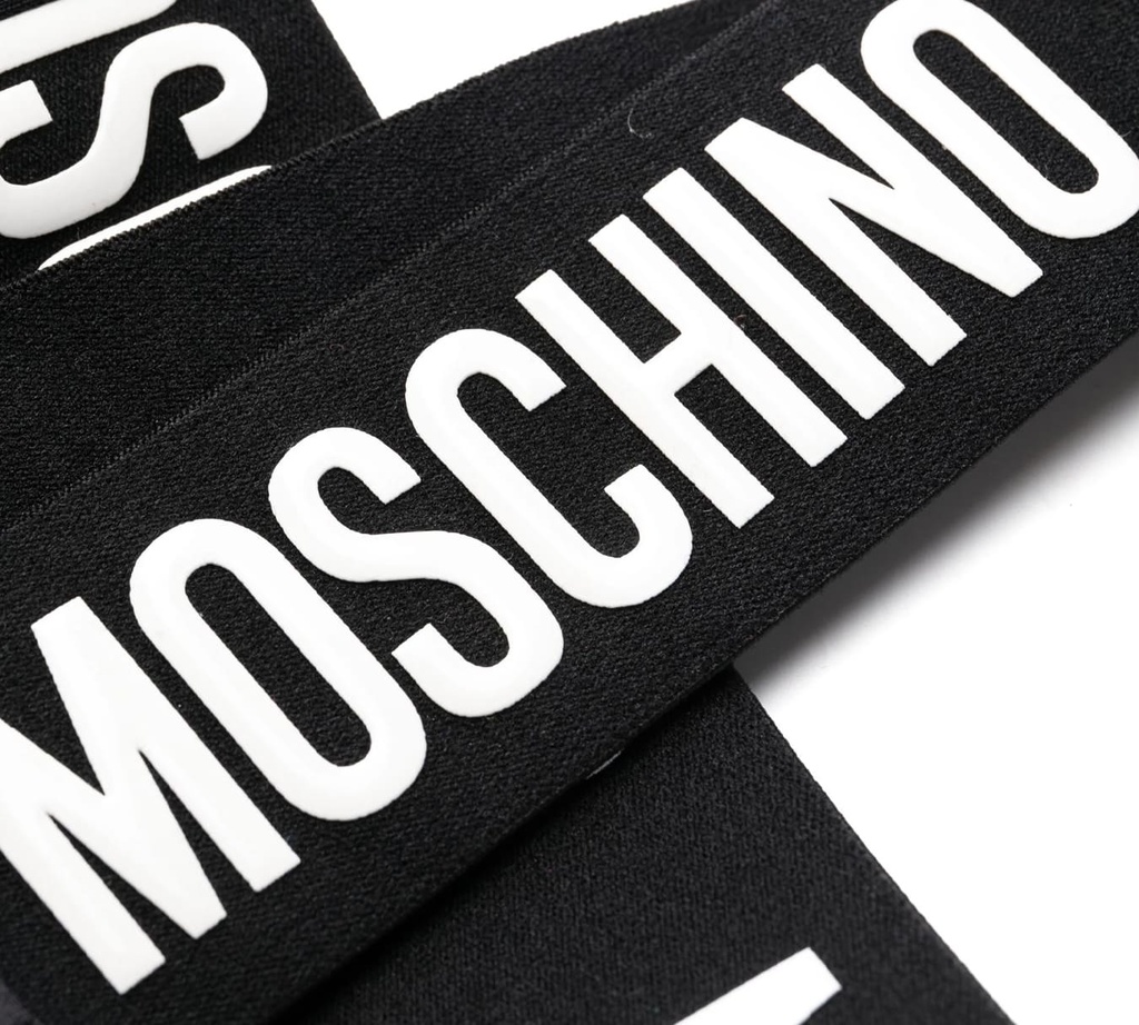 Moschino - TOP DE TRAJE DE BAÑO NEGRO CON TIRAS ELASTICAS MOSCHINO