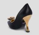 Moschino - ZAPATO TACON DORADO NEGRO