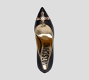 Moschino - ZAPATO TACON DORADO NEGRO