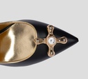 Moschino - ZAPATO TACON DORADO NEGRO