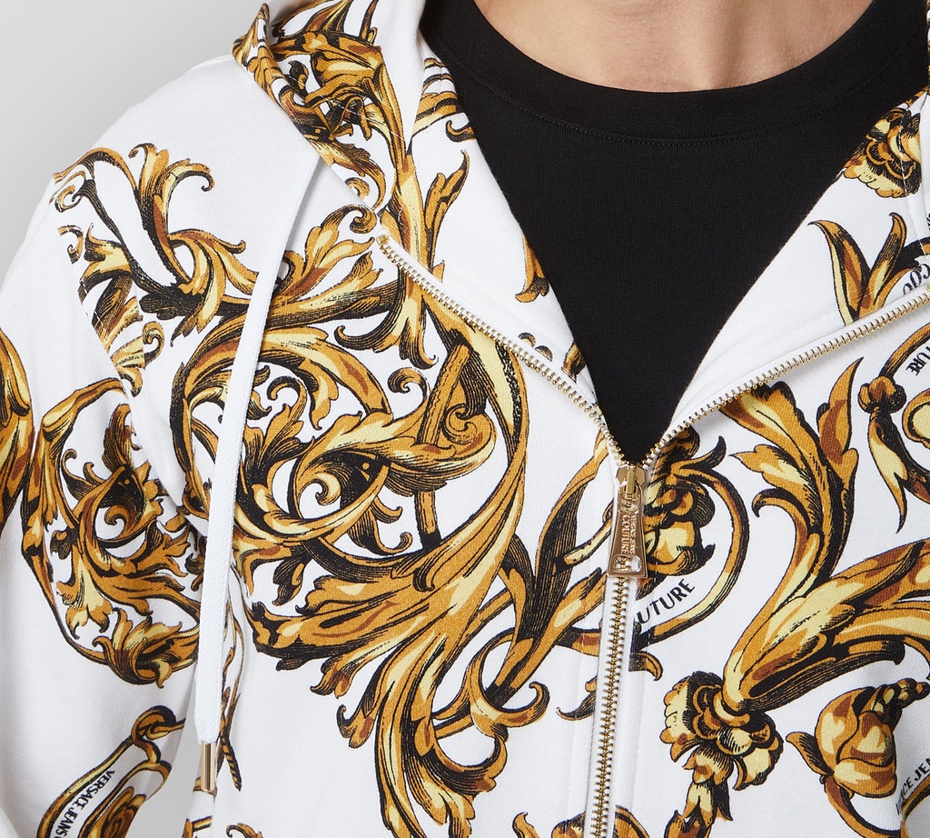 Versace Jeans Couture - SWEATER BLANCO CON CIERRE Y CAPUCHA 19