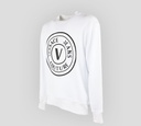 Versace Jeans Couture - SWEATER BLANCO CON EMBLEMA EN RELIEVE