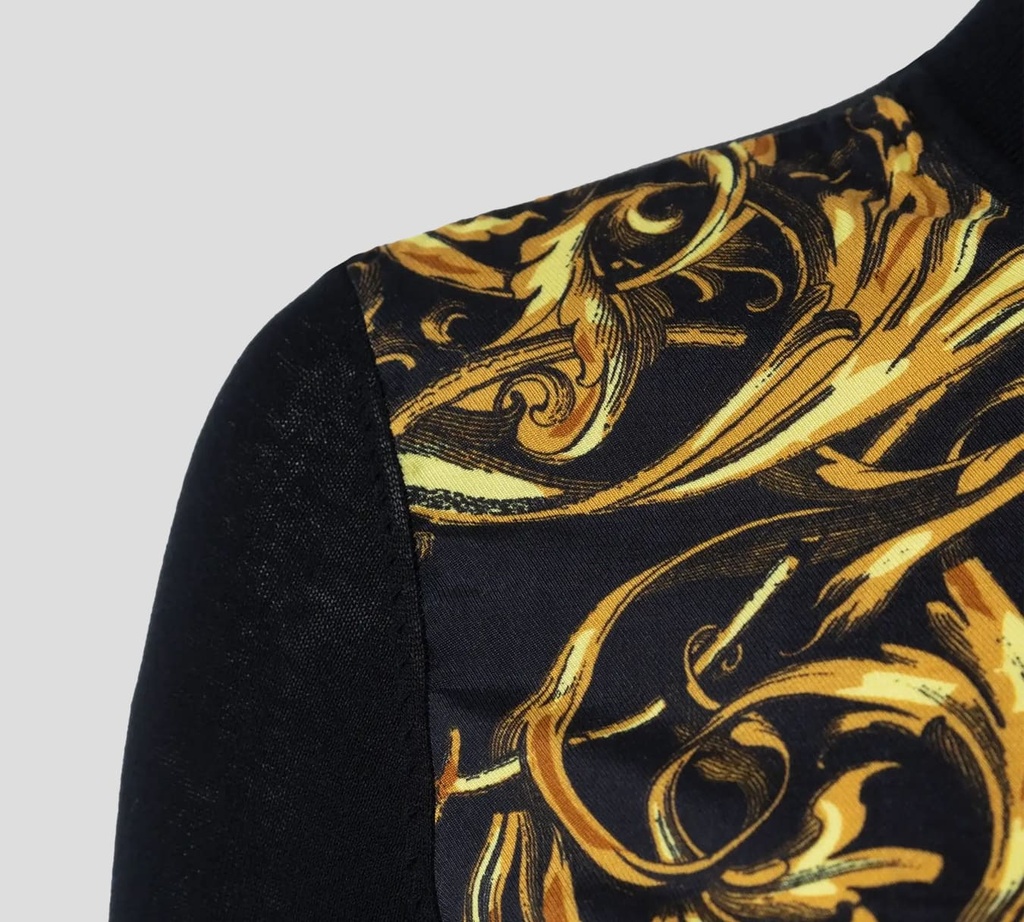 Versace jeans Couture - SWEATER NEGRO CON ESTAMPADO DE SOL DORADO