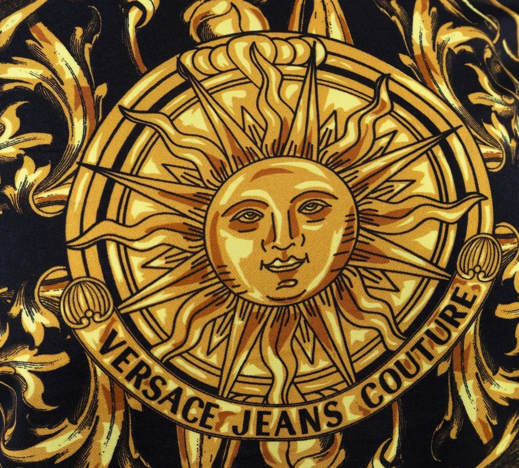 Versace jeans Couture - SWEATER NEGRO CON ESTAMPADO DE SOL DORADO
