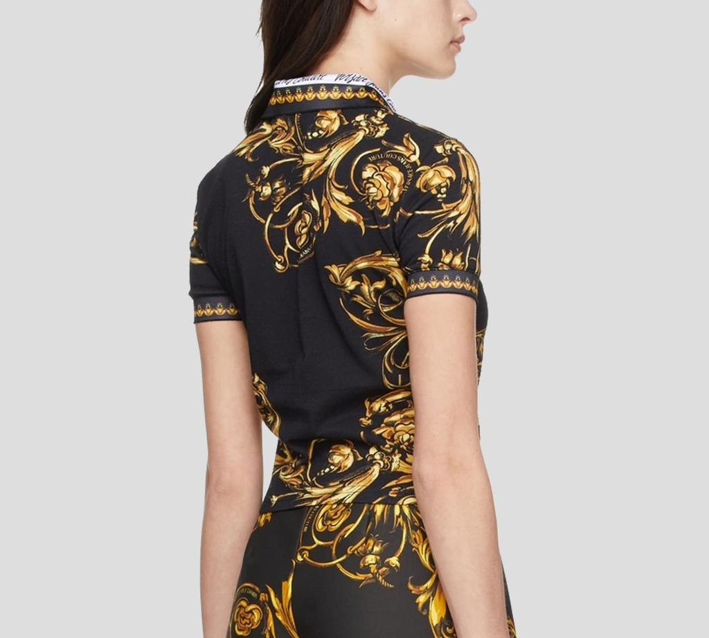Versace Jeans Couture - POLO CON ESTAMPADO GARLAND Y FIRMA VJC SOBRE EL CUELLO