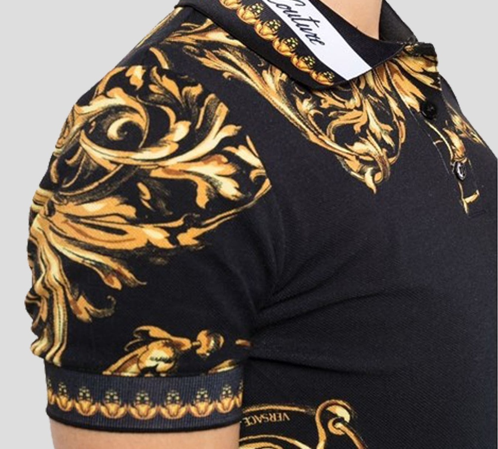 Versace Jeans Couture - POLO CON ESTAMPADO GARLAND Y FIRMA VJC SOBRE EL CUELLO