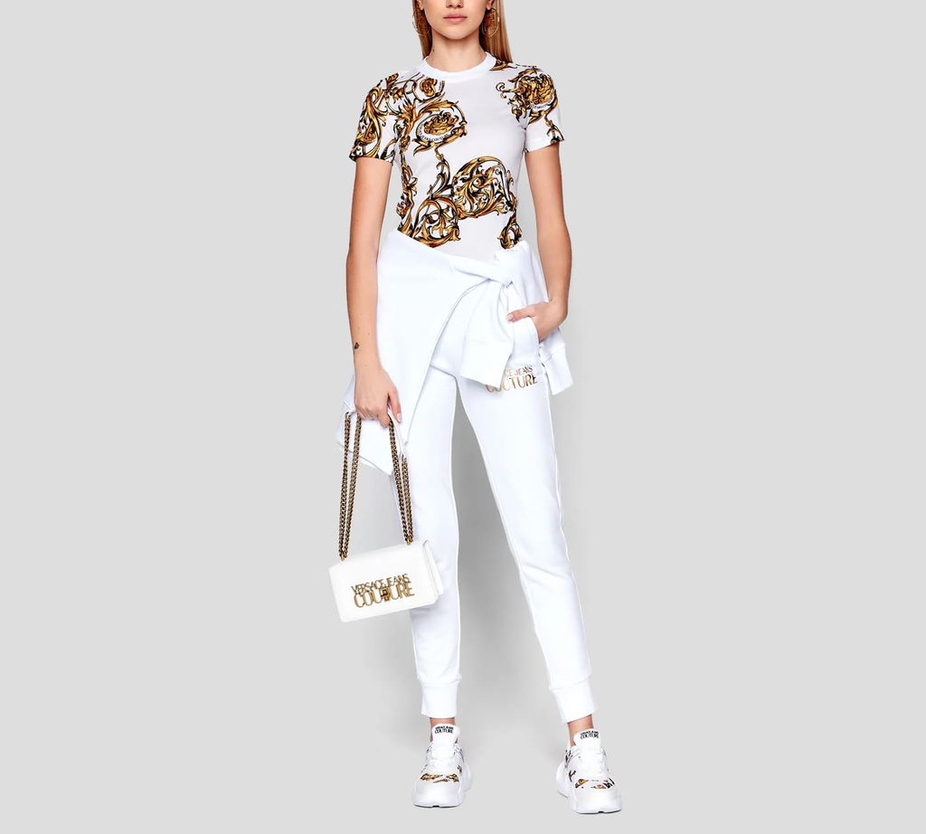 Versace Jeans Couture - FRANELA MANGA CORTA BLANCA CON ESTAMPADO GARLAND