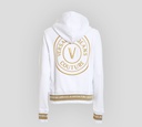 Versace Jeans Coture - HOODIE CON CIERRE FRONTAL DORADO Y MAXILOGO SOBRE LA ESPALDA