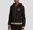 Versace Jeans Coture - HOODIE CON CIERRE FRONTAL DORADO Y MAXILOGO SOBRE LA ESPALDA