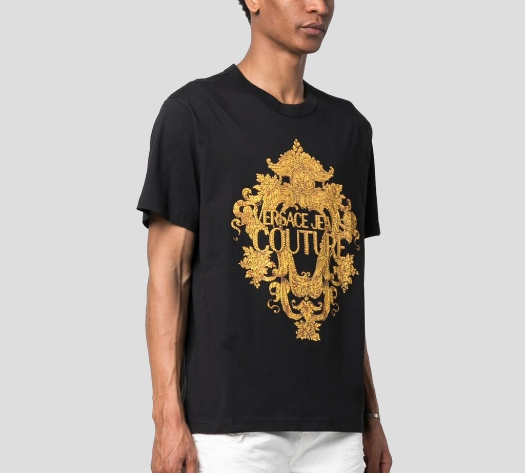 Versace Jeans Couture - FRANELA CON ESTAMPADO VJC GARLAND Y CRISTALES AL FRENTE