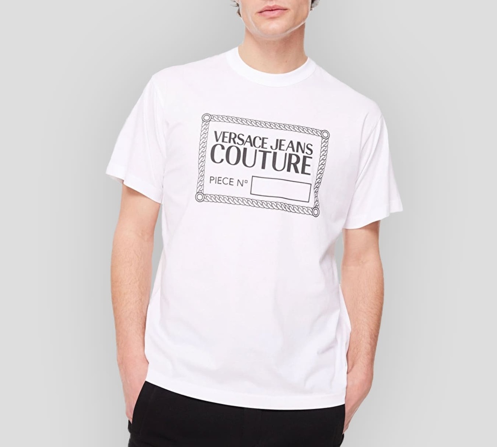 Versace Jeans Couture - FRANELA MANGA CORTA BLANCA CON LOGO NEGRO T11