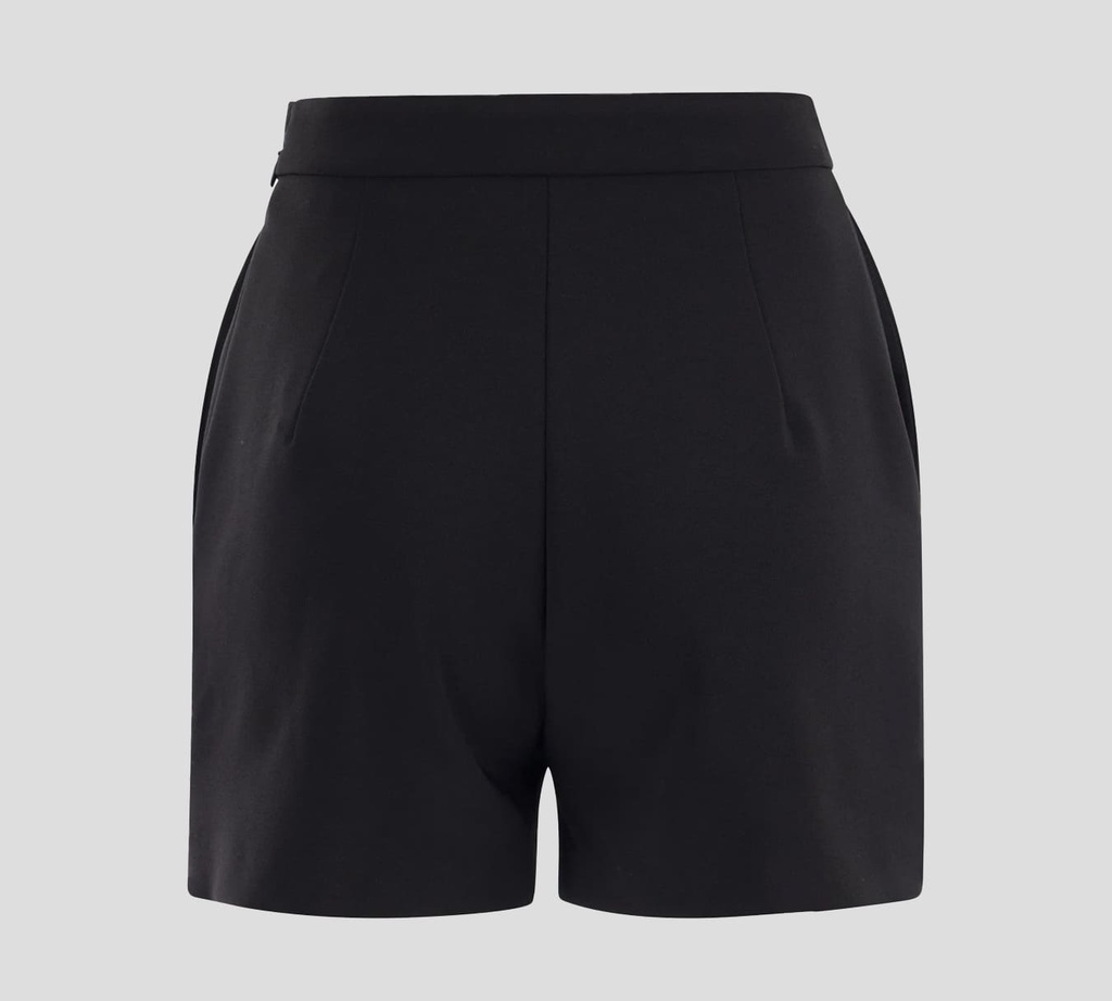 Elisabetta Franchi - SHORT BASICO CON DETALLES DORADOS Y NEGRO