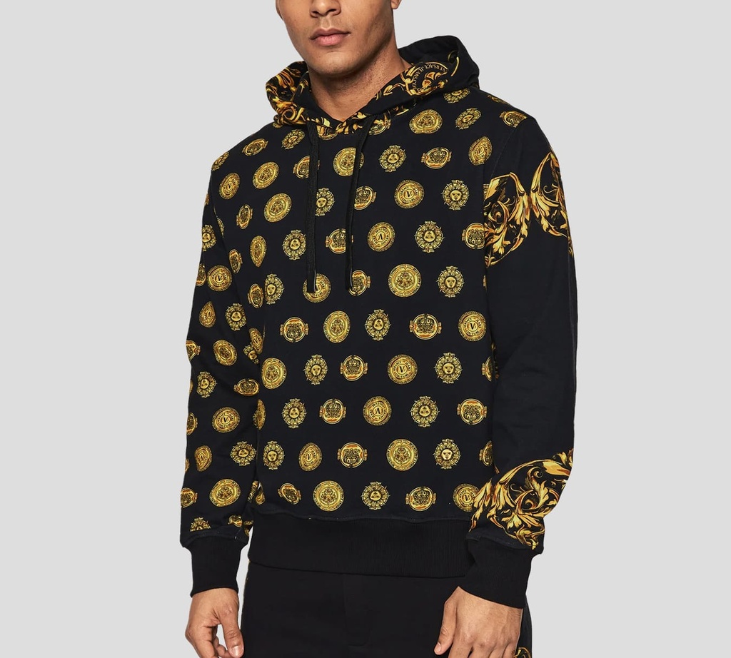 Versace Jeans Couture - SWEATER HOODIE CON ESTAMPADO GARLAND Y DE MONEDAS