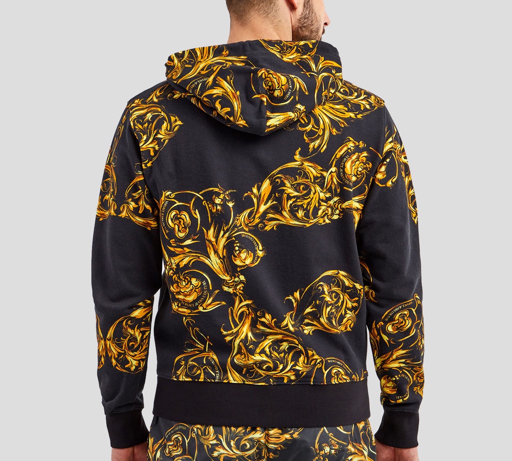 Versace Jeans Couture - HOODIE DE CIERRE Y DOBLE BOLSILLO FRONTAL CON ESTAMPADO GARLAND