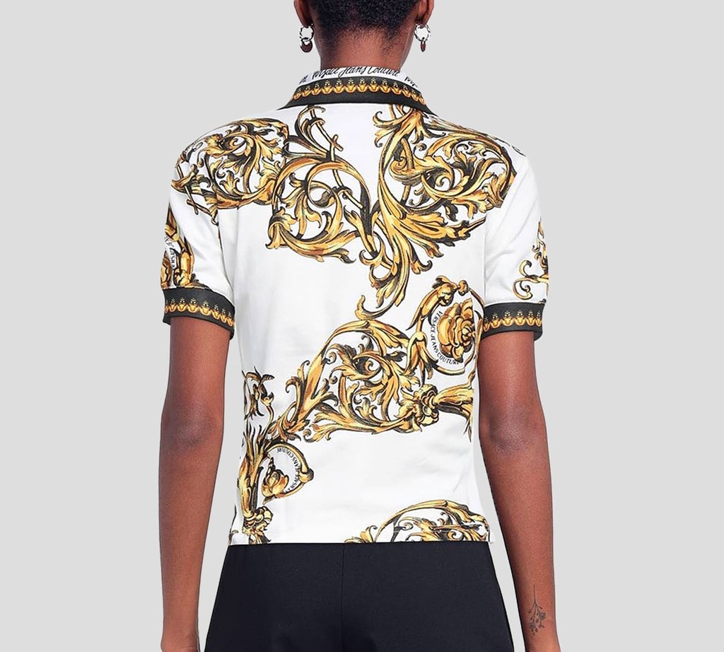 Versace Jeans Couture - POLO CON ESTAMPADO GARLAND Y FIRMA VJC SOBRE EL CUELLO