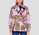 versace Jeans Couture - CAMISA MANGA LARGA CON BUFANDA FINA Y ESTAMPADO GARLAND