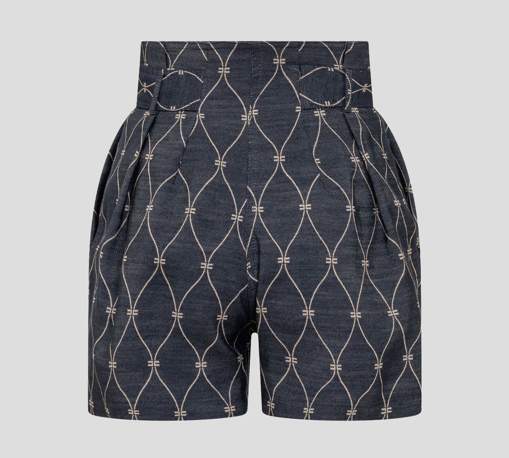 Elisabetta Franchi - SHORT CON CINTURON DE TELA