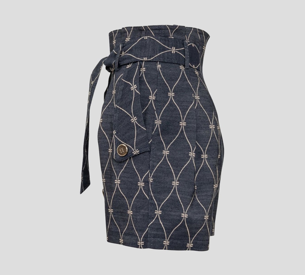 Elisabetta Franchi - SHORT CON CINTURON DE TELA