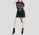 Versace Jeans Couture - VESTIDO DE ALGODÓN MANGA CORTA CON LOGO VJC FRONTAL TORNASOLADO