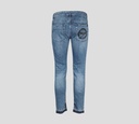 Versace Jeans Couture - JEANS CON RUEDOS RASGADOS Y LOGO ESTAMPADO SOBRE BOLSILLO TRASERO