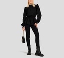 Versace Jeans Couture - BLUSA MANGA LARGA DE CREPÉ CON ELÁSTICOS EN CINTURA Y PUÑOS