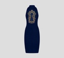 Moschino - VESTIDO DE PUNTO CON CUELLO ALTO Y DETALLE DE BORDADO SOBRE EL BUSTO