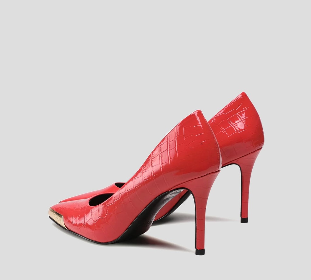 Versace Jeans Couture - STILLETO PATENTE CON IMITACIÓN DE PIEL Y PUNTA METÁLICA