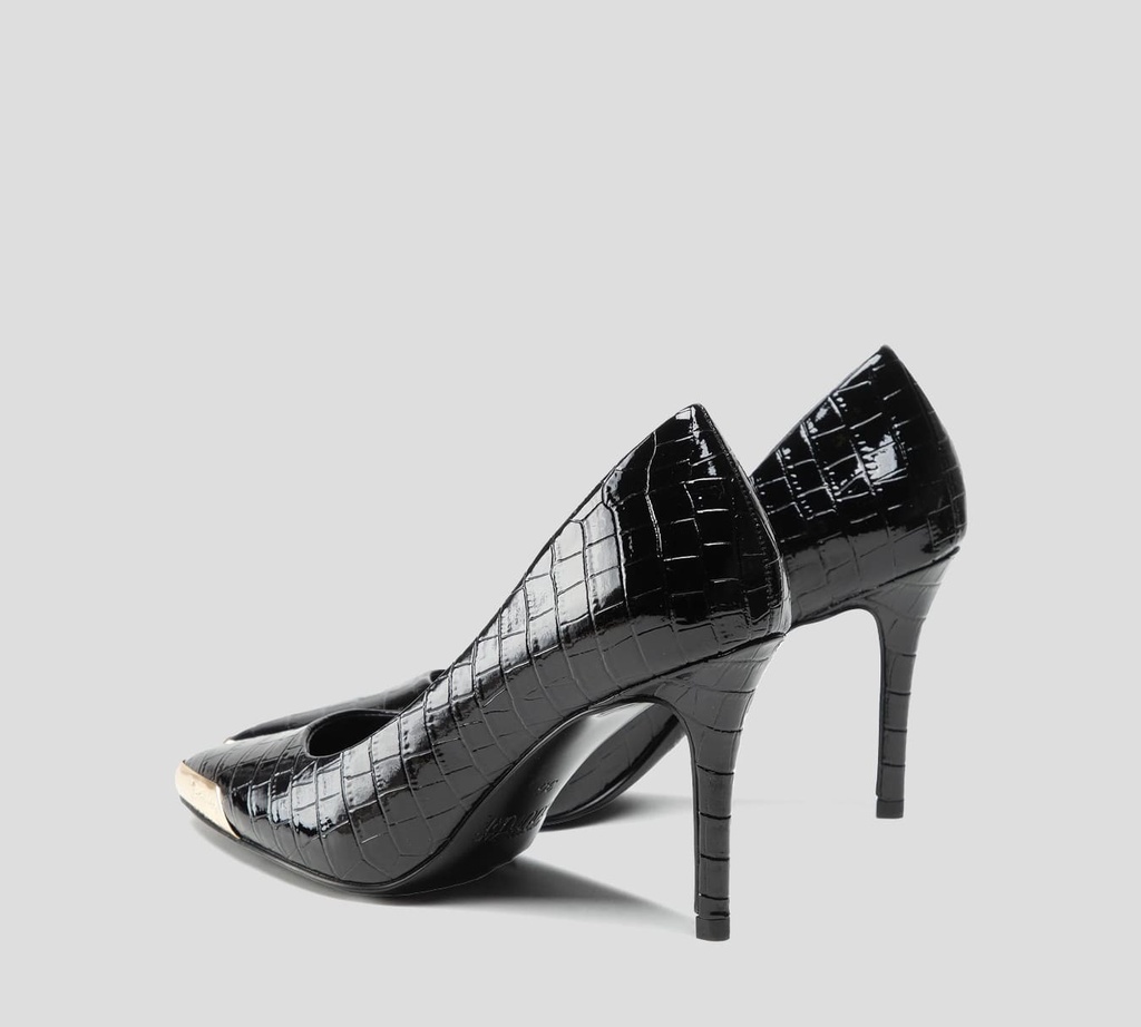 Versace Jeans Couture - STILLETO PATENTE CON IMITACIÓN DE PIEL CON PUNTA METÁLICA