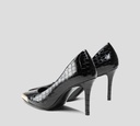 Versace Jeans Couture - STILLETO PATENTE CON IMITACIÓN DE PIEL CON PUNTA METÁLICA