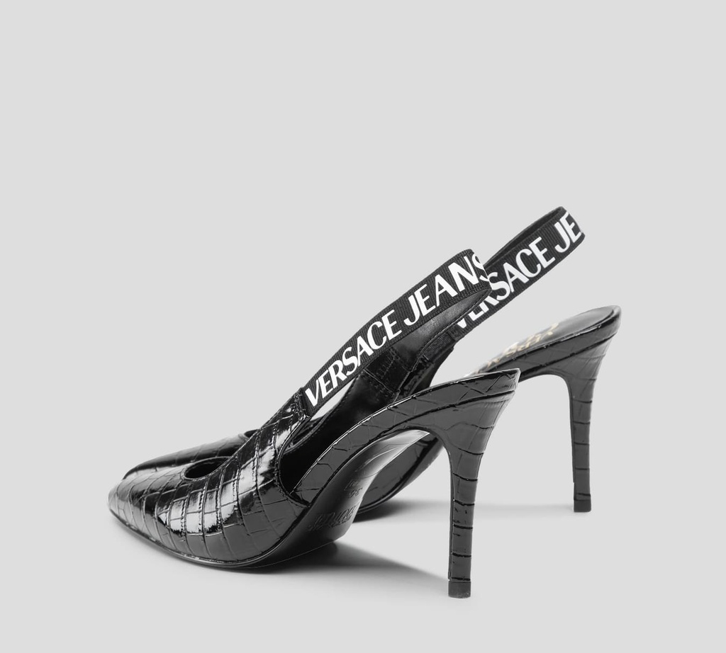 Versace jeans couture - STILETTO MULES PATENTES CON BANDA ELÁSTICA AL TALÓN