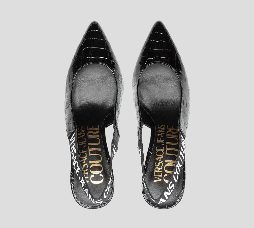 Versace jeans couture - STILETTO MULES PATENTES CON BANDA ELÁSTICA AL TALÓN