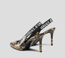 Versace Jeans Couture - STILETTO MULES PATENTES CON ESTAMPADO GARLAND Y BANDA ELÁSTICA AL TALÓN