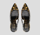 Versace Jeans Couture - STILETTO MULES PATENTES CON ESTAMPADO GARLAND Y BANDA ELÁSTICA AL TALÓN