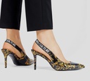 Versace Jeans Couture - STILETTO MULES PATENTES CON ESTAMPADO GARLAND Y BANDA ELÁSTICA AL TALÓN