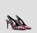 Versace Jeans couture - STILETTO MULES PATENTES CON ESTAMPADO FLOREADO Y BANDA ELÁSTICA AL TALÓN