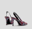 Versace Jeans couture - STILETTO MULES PATENTES CON ESTAMPADO FLOREADO Y BANDA ELÁSTICA AL TALÓN