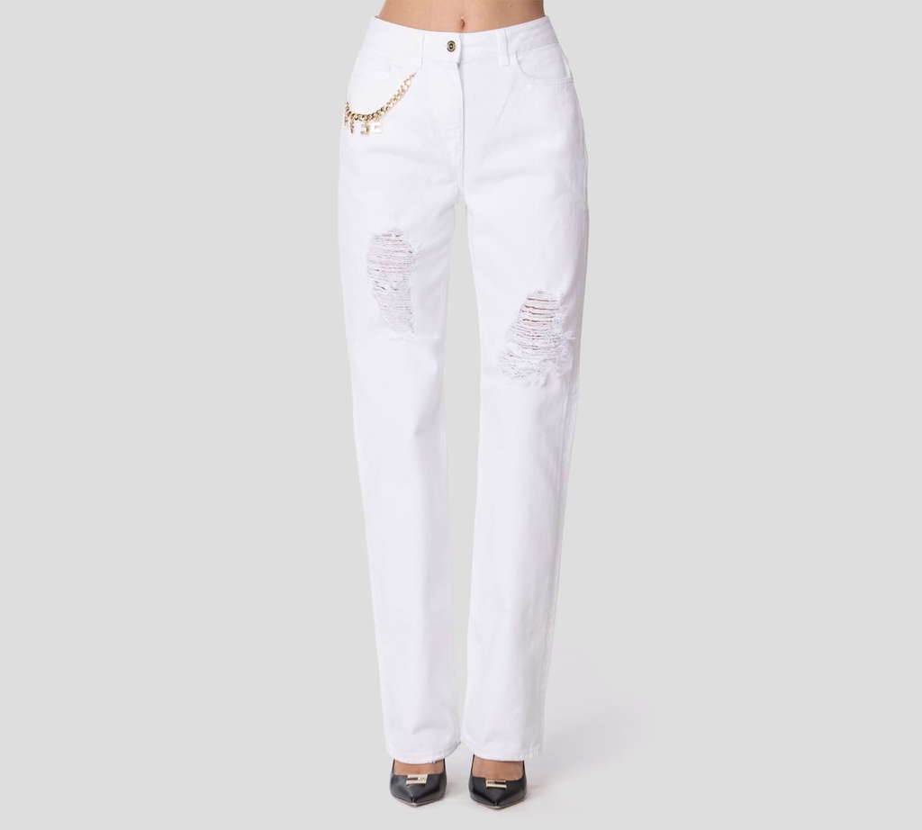Elisabetta Franchi - PANTALONES DE JEANS CON CADENA