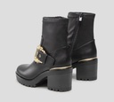 Versace Jeans Couture - BOTAS DE CUERO CON HEBILLA DORADA LATERAL Y TACÓN GRUESO