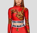 Versace Jeans Couture - CROP TOP DE LYCRA CON ESTAMPADO GARLAND Y CIERRE EN LA ESPALDA