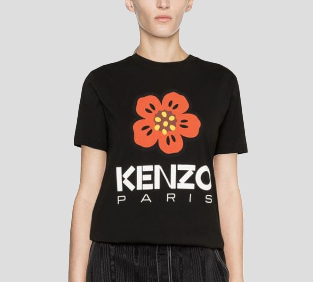 Kenzo - FRANELA CUELLO REDONDO CON FLOR ESTAMPADA AL FRENTE