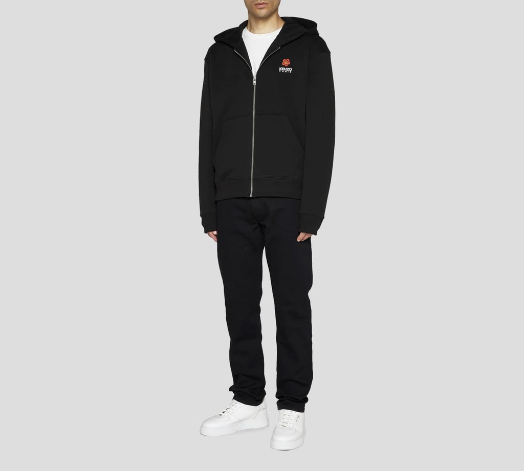 Kenzo - SWEATER HOODIE CLÁSICO CON CIERRE Y BOLSILLOS FRONTALES