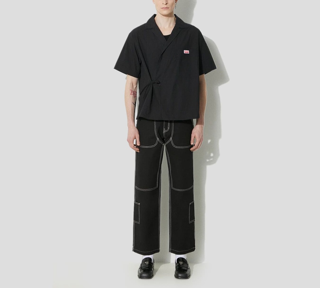 Kenzo - CAMISA KIMONO MANGA CORTA CON BOLSILLO FRONTAL SOBRE EL PECHO