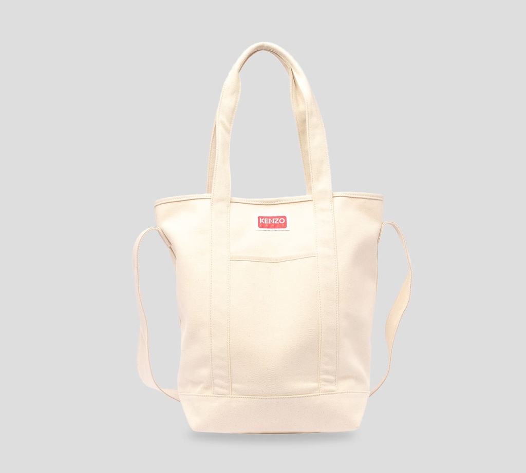 Kenzo - SHOPPING BAG CUADRADA CON LOGO K-PARIS BORDADO Y ESTAMPADO