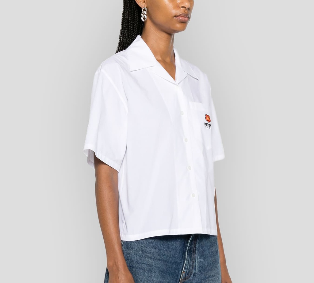 Kenzo - CAMISA MANGA CORTA DE BOTONES CON LOGO K-PARIS BORDADO