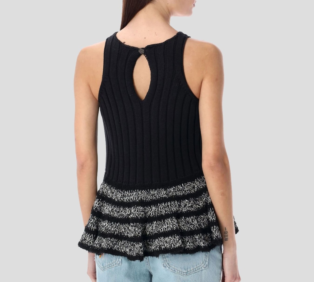 Kenzo - TOP SUMMER TEJIDO A CROCHET SIN MANGAS CON PARTE BAJA ONDULADA