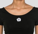 Kenzo - CROP TOP STRETCH MANGA CORTA CON ESPALDA DESCUBIERTA