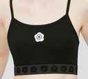 Kenzo - TOP DEPORTIVO CON BANDA ELASTICA BAJO EL BUSTO Y FLORES EN RELIEVE